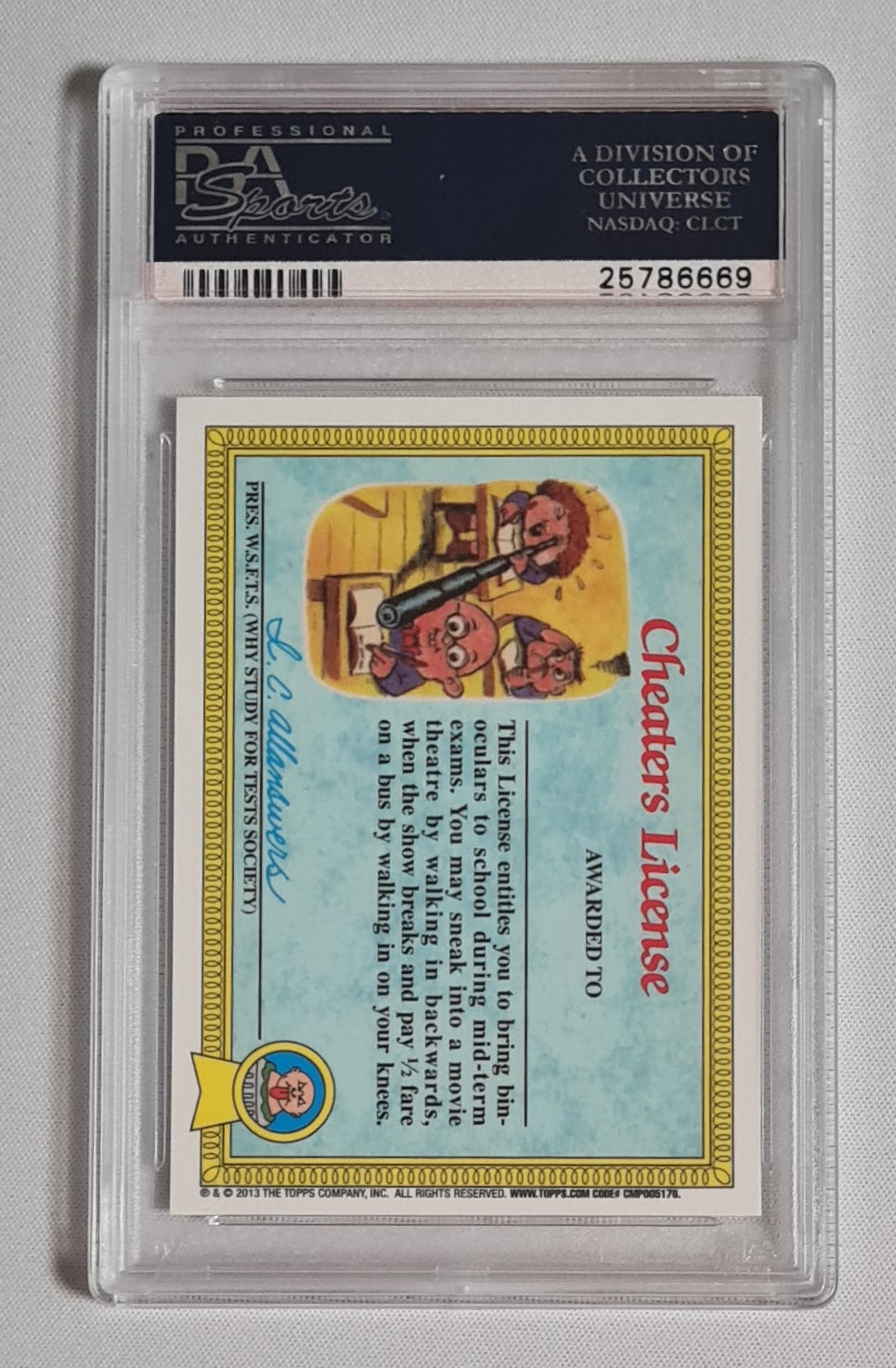 Adam Bomb - 2013 Garbage Pail Kids Chrome Series 1 PSA 10 #8a