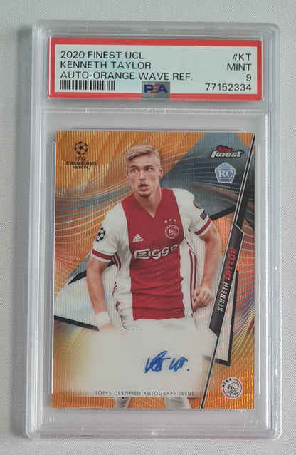 Kenneth Taylor - 2020 Topps Finest UCL Orange Wave Auto /25 Rookie Card PSA 10 #KT AFC Ajax