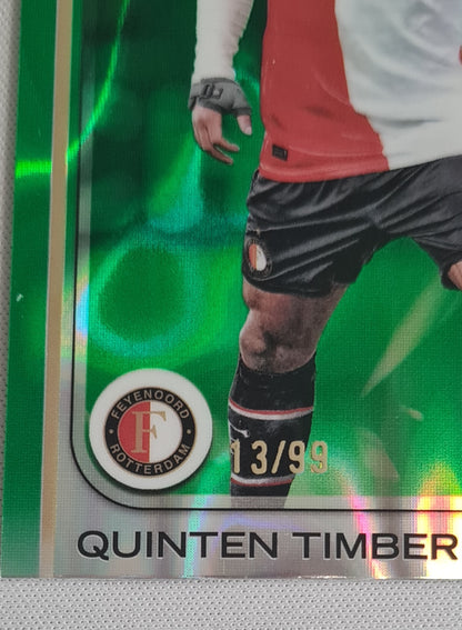 Quinten Timber - 2024/25 Topps Chrome UCC Green Wave /99 #43 Feyenoord