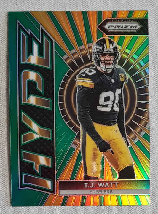 TJ Watt - 2023 Panini Prizm Football Hype Green Prizm #H-14 Pittsburgh Steelers