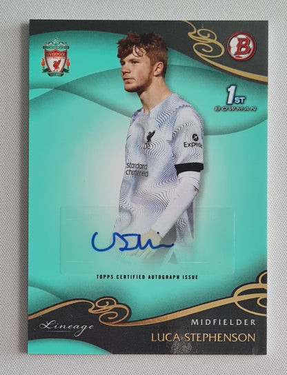 Luca Stephenson - 2022/23 Topps Liverpool FC Lineage Academy Autograph Teal /99 #AU-ST