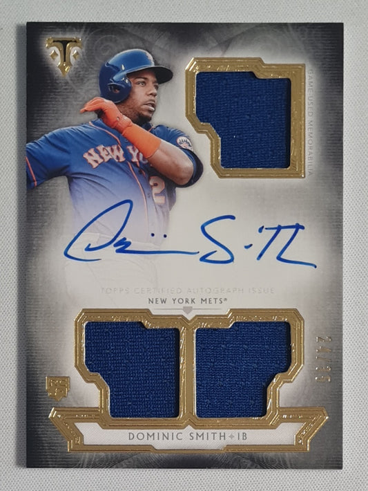 Dominic Smith - 2018 Topps Triple Threats Patch Auto /35 #RFPAR-DM New York Mets