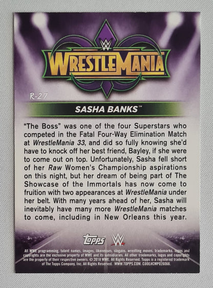 Sasha Banks - 2018 Topps WWE Wrestlemania #R-27