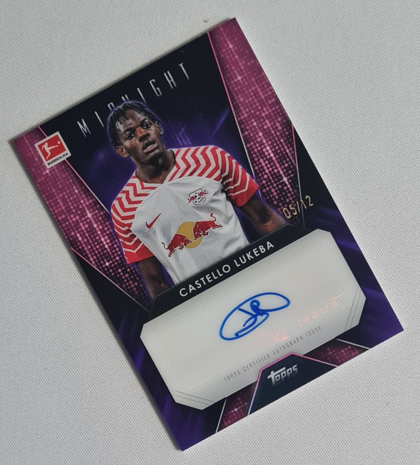 Castello Lukeba - 2023/24 Topps Midnight Bundesliga Glimmer Graphs Auto /12 #GG-CL RB Leipzig