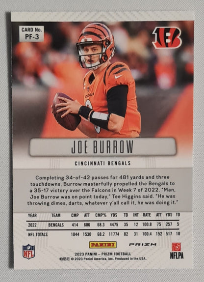Joe Burrow - 2023 Panini Prizm Prizm Flashback No Huddle #PF-3 Cincinnati Bengals