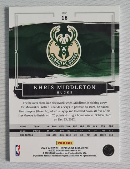 Khris Middleton - 2022/23 Panini Impeccable /99 #18 Milwaukee Bucks