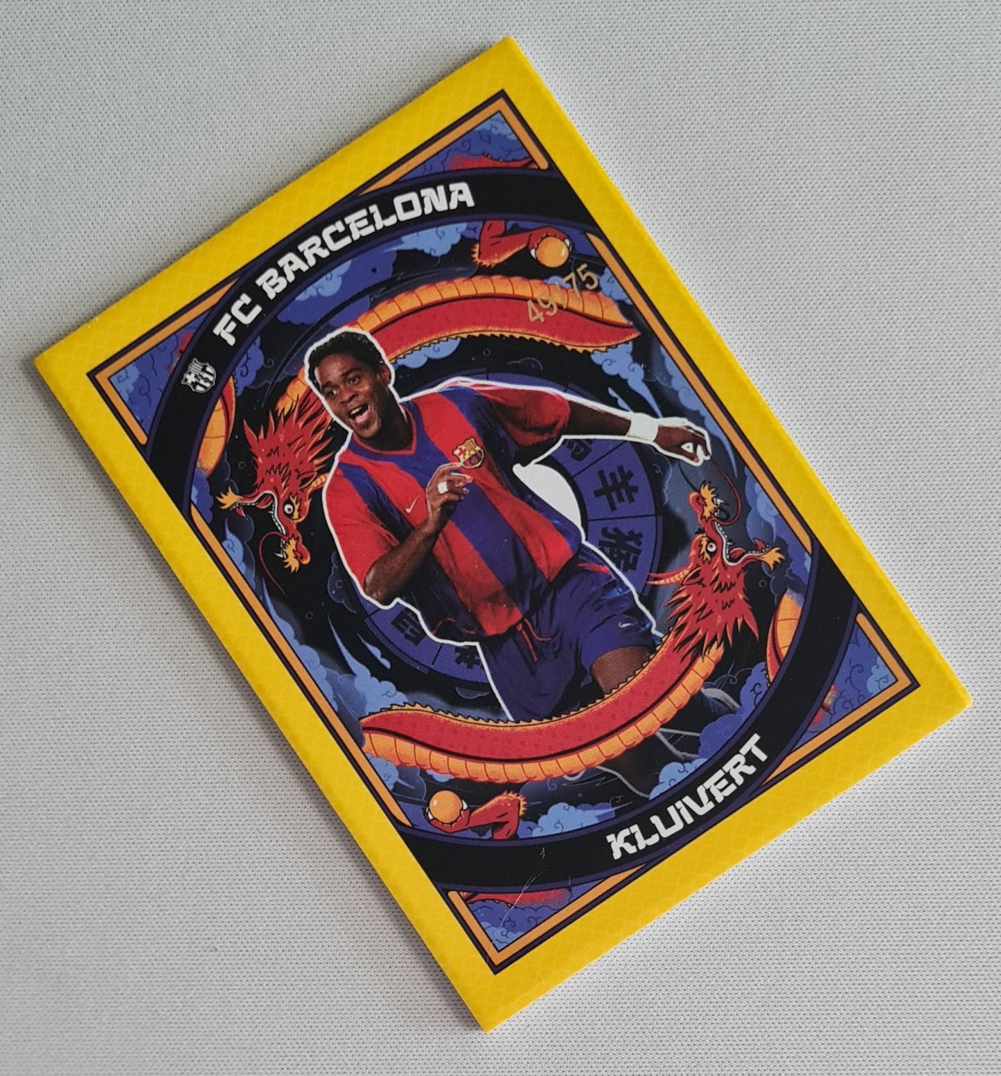 Patrick Kluivert - 2023/24 Topps Barcelona Year of the Dragon Zodiac Yellow /75 #CZ-08