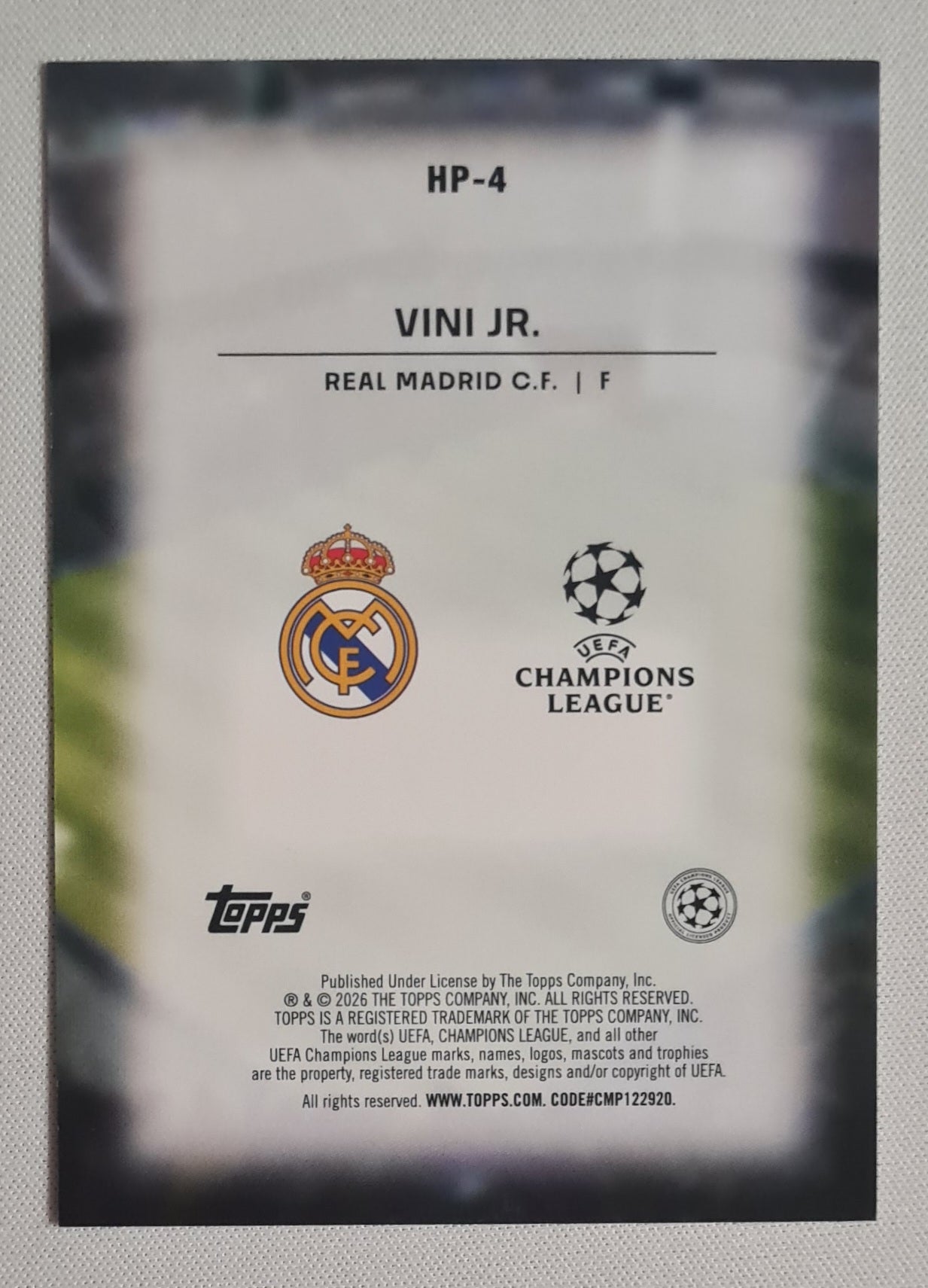 Vini Jr - 2025/26 Topps UCC Home Advantage #HP-4 Real Madrid CF