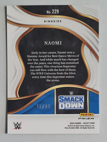 Naomi - 2024 Panini Select Ringside Prizm Blue Wave /49 #229