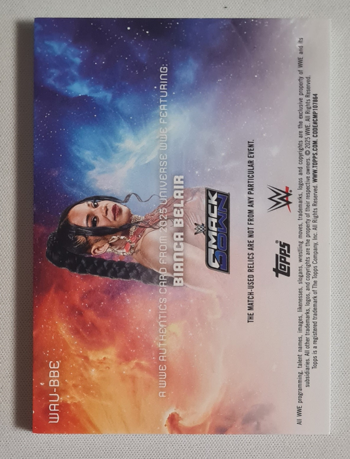 Bianca Belair - 2025 Topps Universe WWE Relics /199 #WAU-BBE
