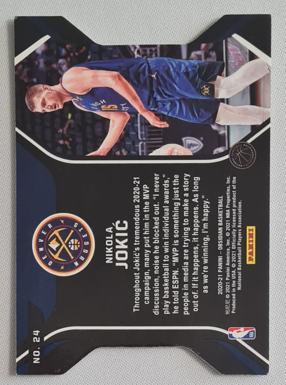 Nikola Jokic - 2020/21 Panini Obsidian Basketball Pitch Black Green Flood #24 Denver Nuggets