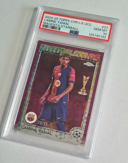 Lamine Yamal - 2024/25 Topps Chrome UCC Future Stars Magenta Starball PSA 10 #27 FC Barcelona