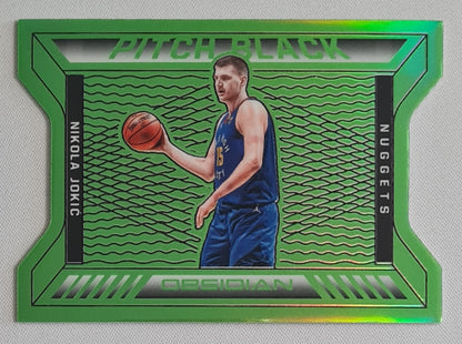 Nikola Jokic - 2020/21 Panini Obsidian Basketball Pitch Black Green Flood #24 Denver Nuggets