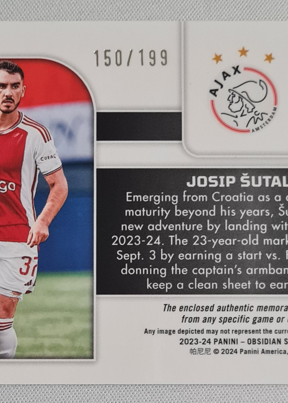 Josip Sutalo - 2023/24 Panini Obsidian Soccer Galaxy Gear /199 #GG-JS AFC Ajax