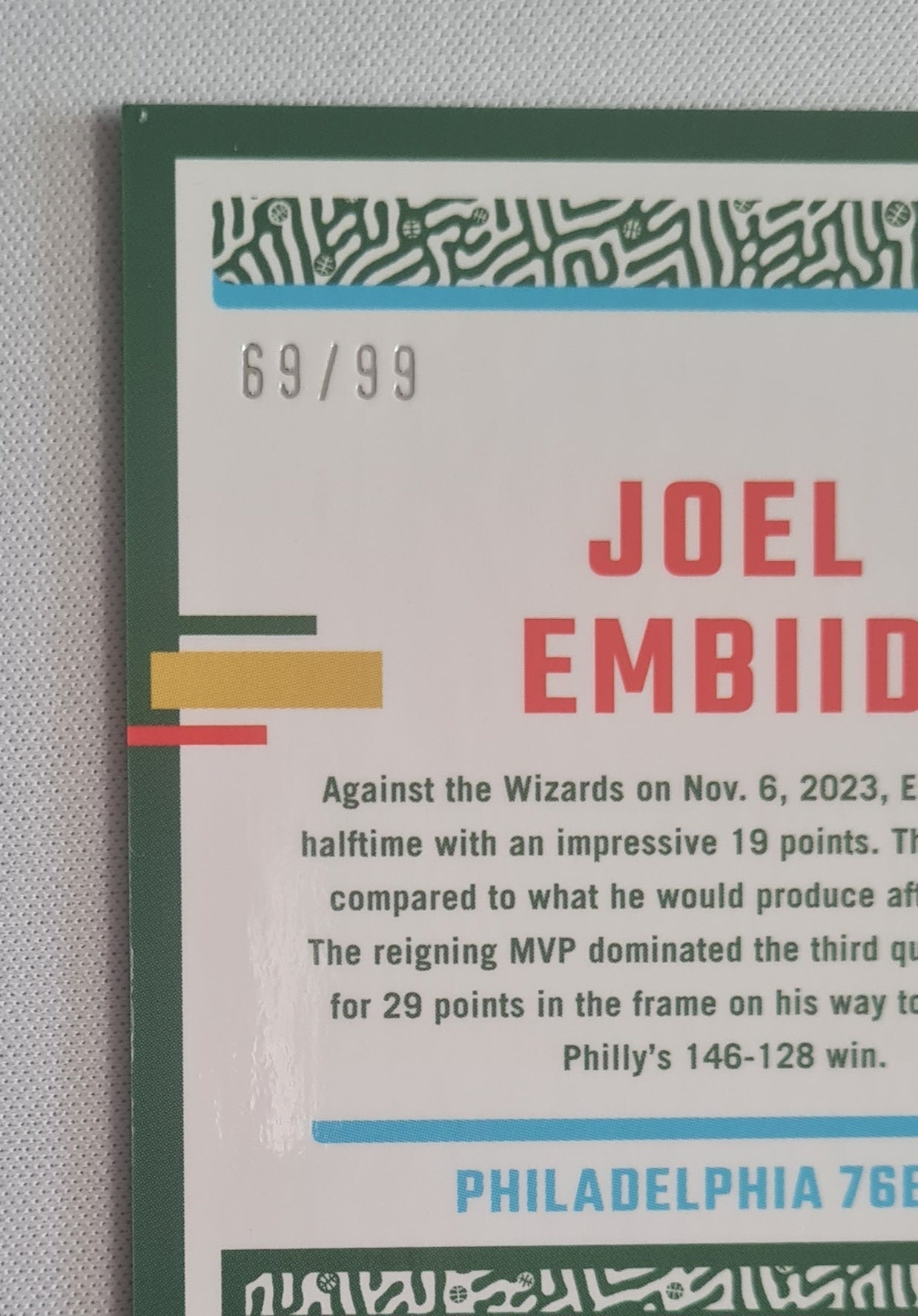 Joel Embiid - 2023/24 Panini Donruss Optic Red Prizm /99 #124 Philadelphia 76ers