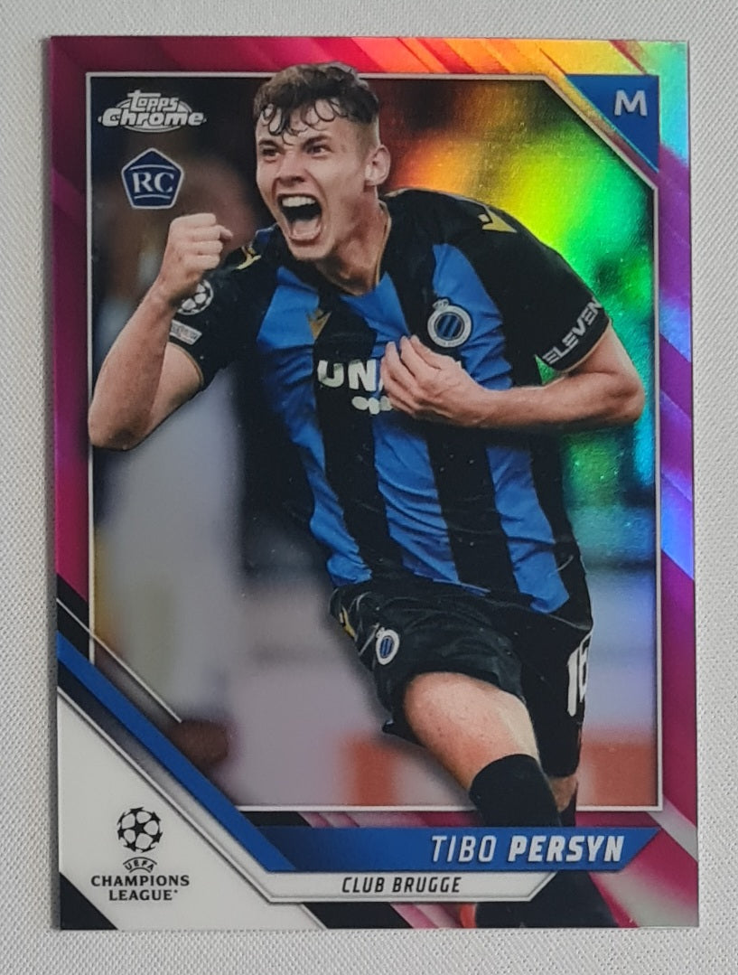 Tibo Persyn - 2022 Topps Chrome Champions League Club Brugge KV #40 /175 Pink