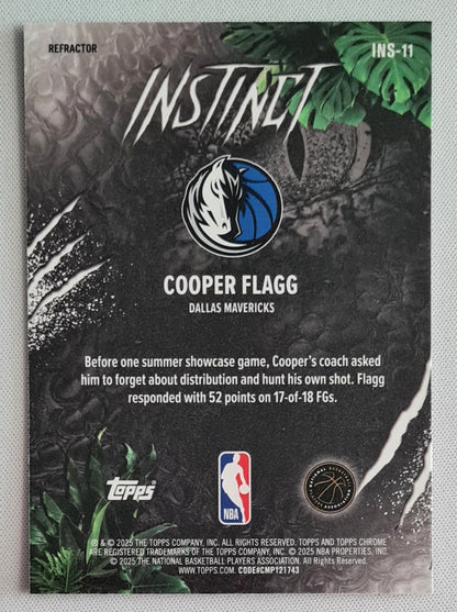 Cooper Flagg - 2025/26 Topps Chrome NBA Instinct Refractor #INS-11 Dallas Mavericks