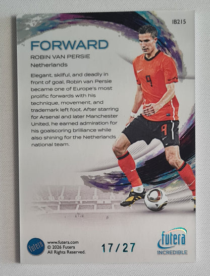 Robin van Persie - 2026 Futera Incredible Forward /27 #IB215 Netherlands