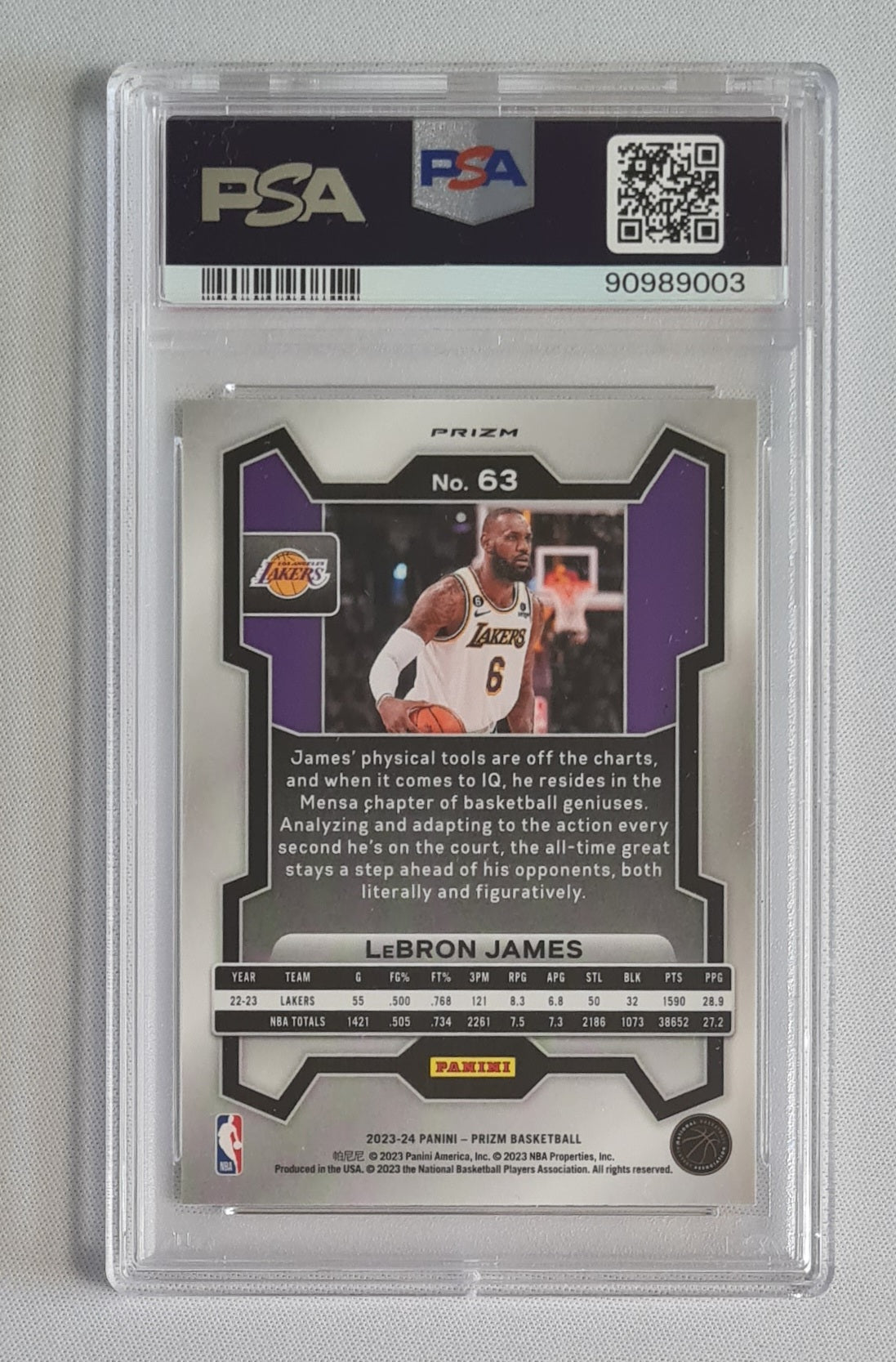 LeBron James - 2023 Panini Prizm Silver Ice PSA 10 #63 Los Angeles Lakers