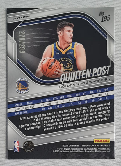 Quinten Post - 2024/25 Panini Prizm Red Prizm /299 #195 Golden State Warriors