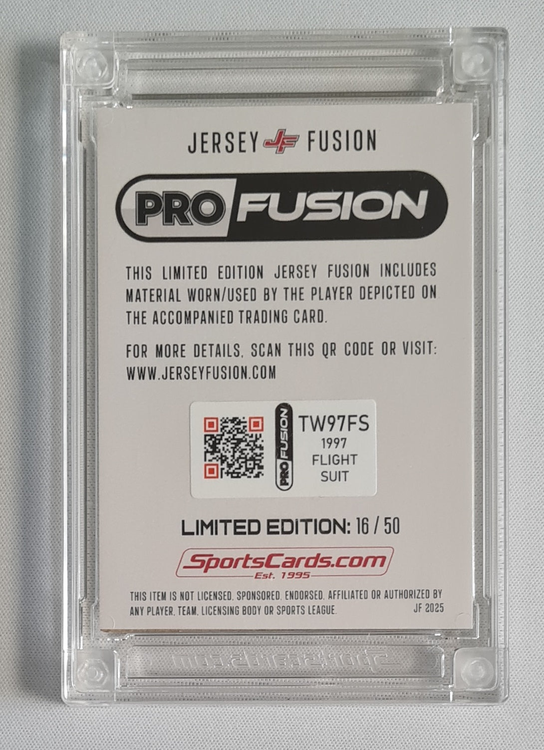 Tiger Woods - 2025 Jersey Fusion 1997 Flight Suit Material Worn / Used