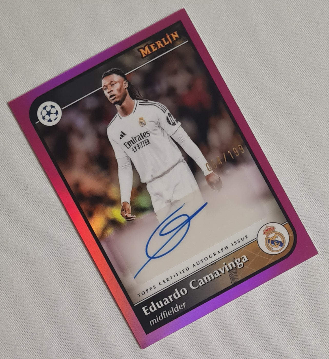 Eduardo Camavinga - 2024/25 Topps Merlin Pink Auto /199 #AU-CAM Real Madrid CF