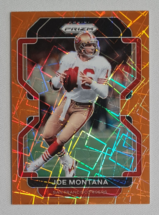 Joe Montana - 2021 Panini Prizm Orange Lazer Prizm #60 San Francisco 49ers