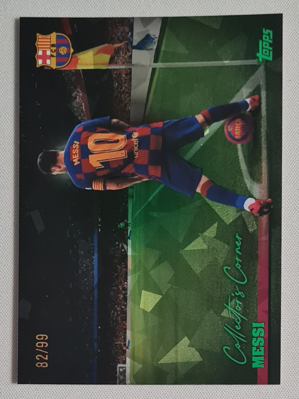 Lionel Messi - 2025-26 Topps FC Barcelona Team Set Collector's Corner Green /99 #40