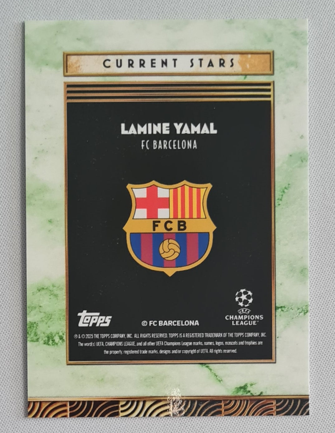 Lamine Yamal - 2025 Topps Deco Current Stars Green /75 FC Barcelona