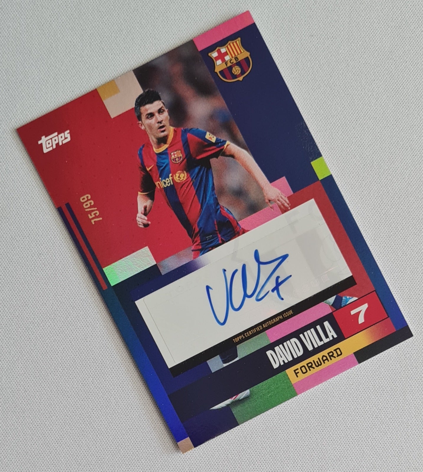 David Villa - 2024 Topps FC Barcelona Team Set Auto /99 #AU-DV