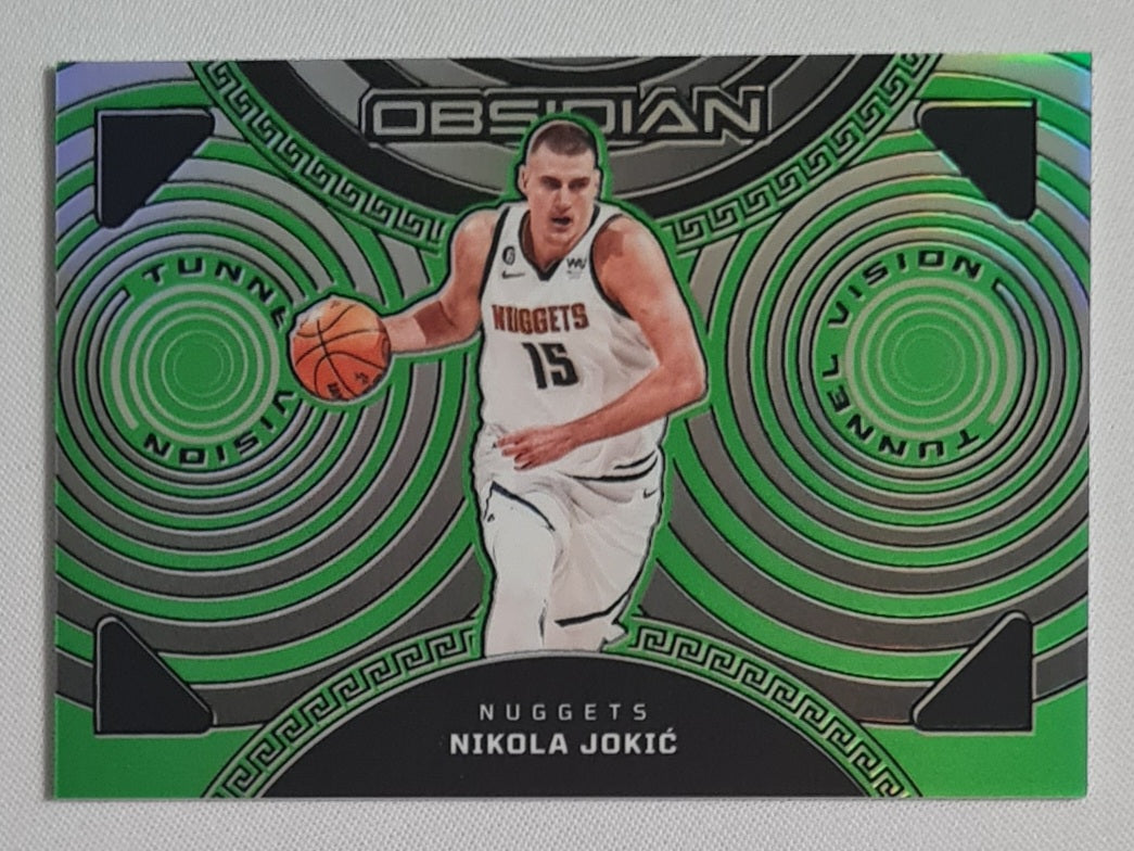 Nikola Jokic - 2022/23 Panini Obsidian Green Tunnel Vision /25 #9 Denver Nuggets