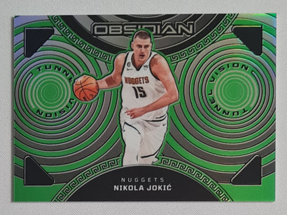 Nikola Jokic - 2022/23 Panini Obsidian Green Tunnel Vision /25 #9 Denver Nuggets