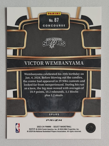 Victor Wembanyama - 2023/24 Panini Select Red Cracked Ice Concourse #87 San Antonio Spurs