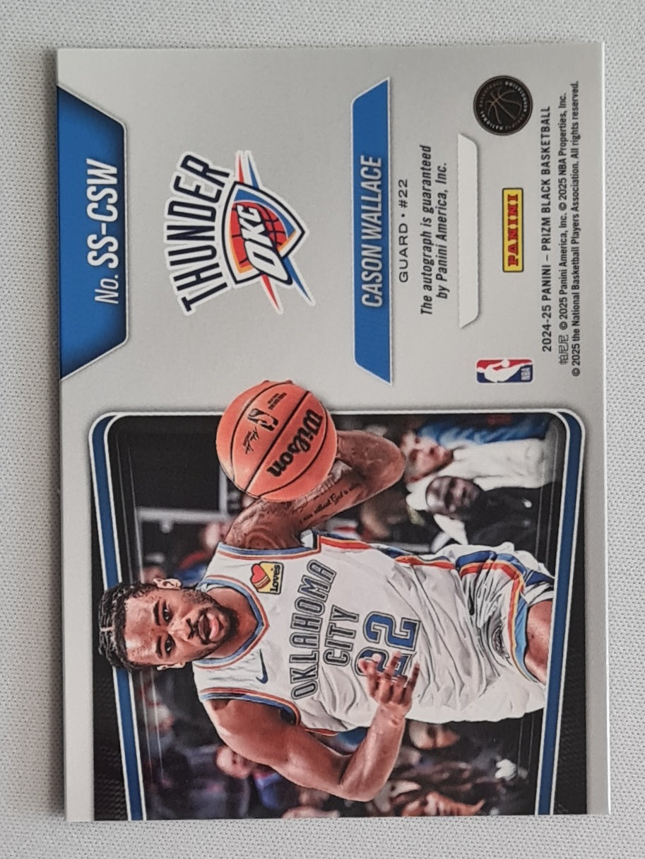 Cason Wallace - 2024/25 Panini Prizm Black Sensational Signatures #SS-CSW Oklahoma City Thunder
