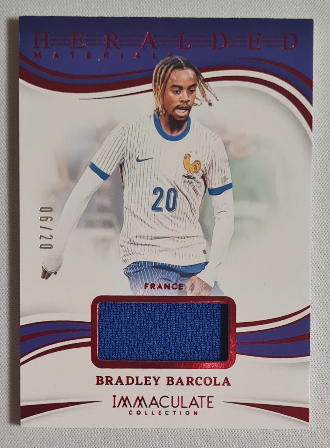 Bradley Barcola - 2024/25 Panini Immaculate Heralded Materials /20 #HM-BB France