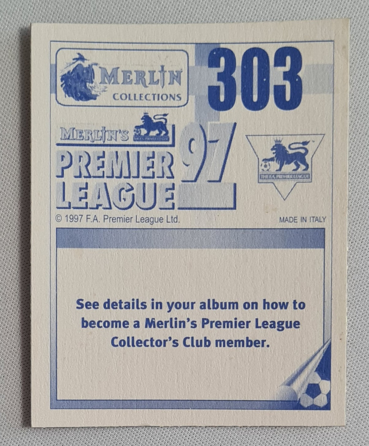 Jordi Cruyff - 1997 Merlin Premier League #303 Manchester United