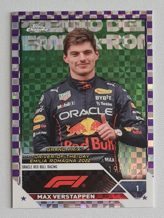 Max Verstappen - 2023 Topps Chrome F1 Purple /199 #169