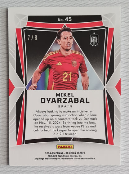 Mikel Oyarzabal - 2024/25 Panini Obsidian Electric Etch Talavera /8 #45 Spain