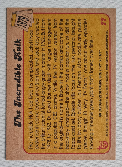 The Incredible Hulk "This Man... This Monster" - 2013 Topps 75th #77