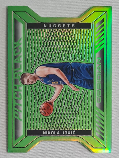 Nikola Jokic - 2020/21 Panini Obsidian Basketball Pitch Black Green Flood #24 Denver Nuggets