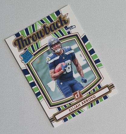 Elijah Arroyo - 2025 Panini Donruss Football Throwback Rated Rookie #44 Seattle Seahawks