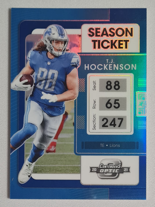 T.J. Hockenson - 2021 Panini Contenders Optic /99 #50 Detroit Pistons