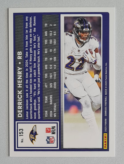 Derrick Henry - 2025 Panini Donruss Football Purple Press Proof #153 Baltimore Ravens