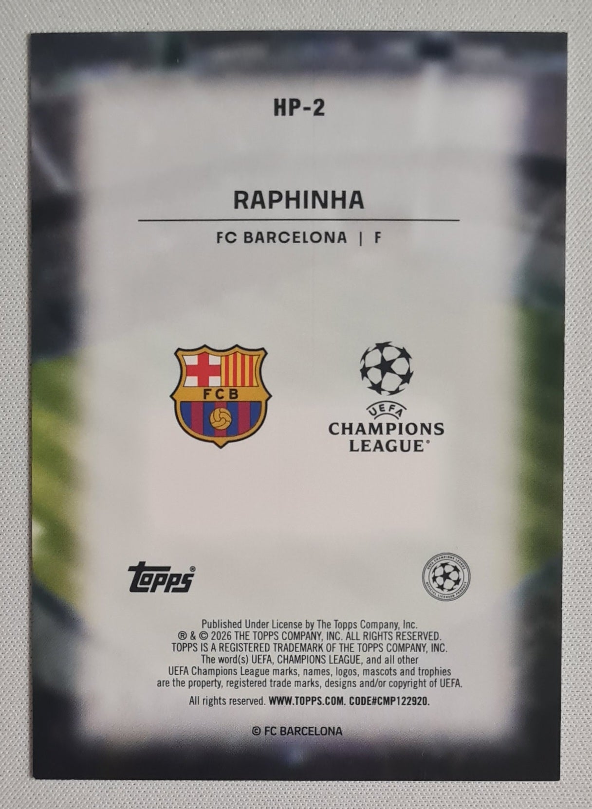 Raphinha - 2025/26 Topps UCC Home Advantage #HP-2 FC Barcelona