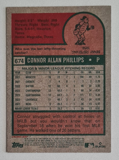 Connor Phillips - 2024 Topps Heritage #674 Cincinnati Reds