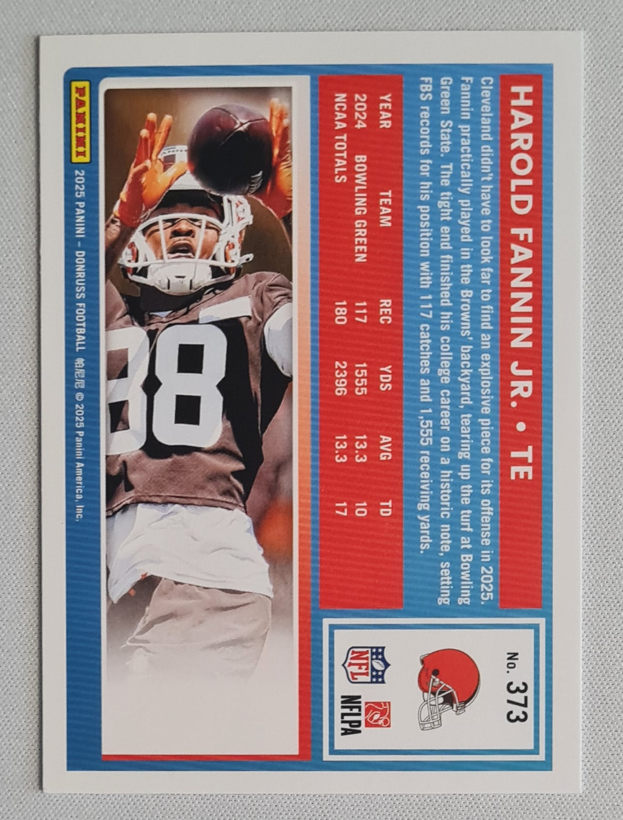 Harold Fannin Jr - 2025 Panini Donruss Football Rated Rookie #373 Cleveland Browns