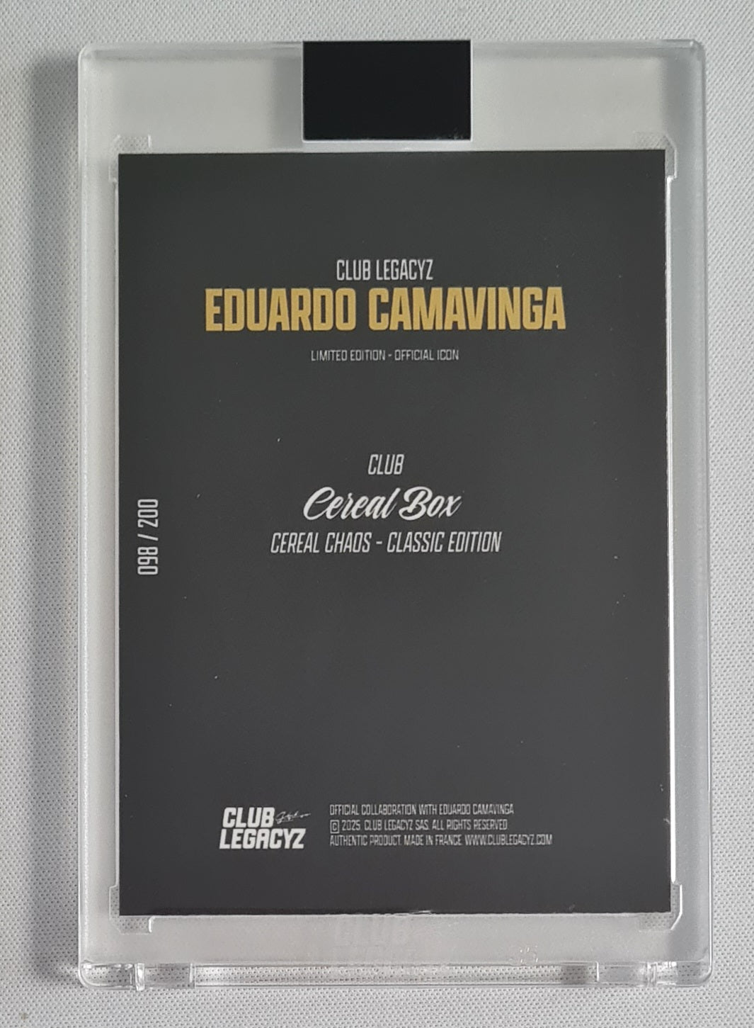 Eduardo Camavinga - 2025 Club Legacy Cereal Collection /200 Real Madrid CF