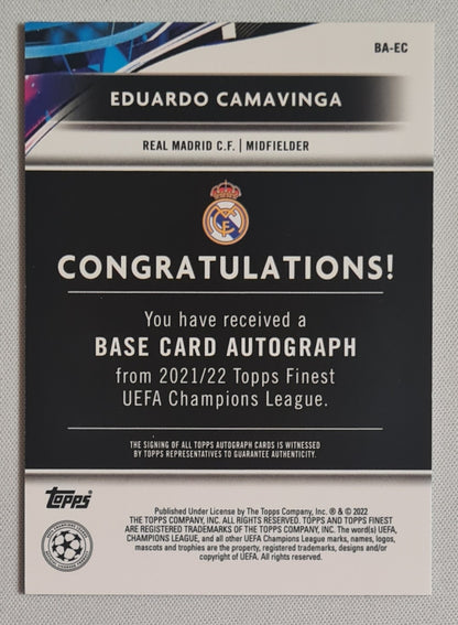 Eduardo Camavinga - 2021/22 Topps Finest Auto #BA-EC Real Madrid CF