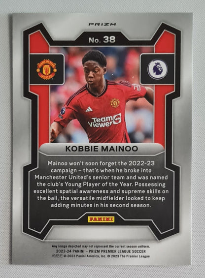 Kobbie Mainoo - 2023/24 Panini Prizm Premier League Soccer Hyper Prizm #38 Manchester United