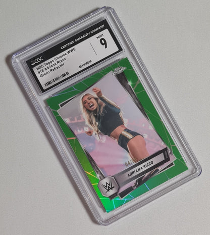 Adriana Rizzo - 2025 Topps Chrome WWE Green Refractor /99 CGC 9 #18